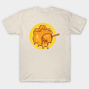 Honey With Honey Spoon Cartoon T-Shirt